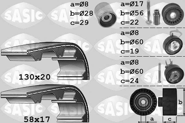 Distributieriem kit Sasic 1756051