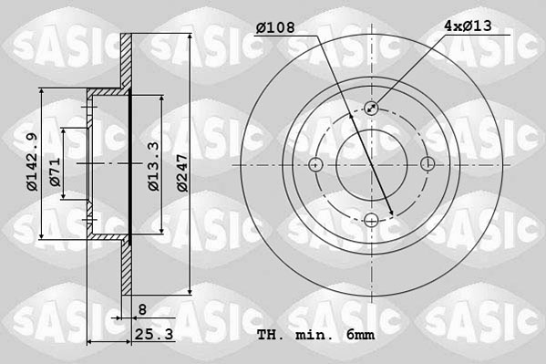 Remschijven Sasic 2464G64J