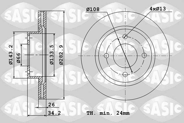Remschijven Sasic 2464W24J
