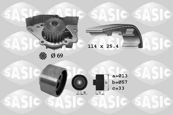 Distributieriem kit inclusief waterpomp Sasic 3900023
