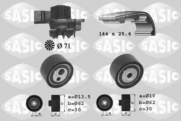 Distributieriem kit inclusief waterpomp Sasic 3900027