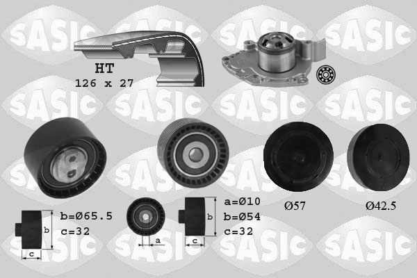 Waterpomp + distributieriem set Sasic 3900046