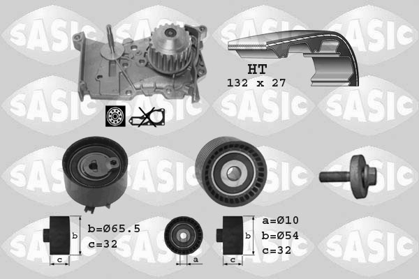 Distributieriem kit inclusief waterpomp Sasic 3904012