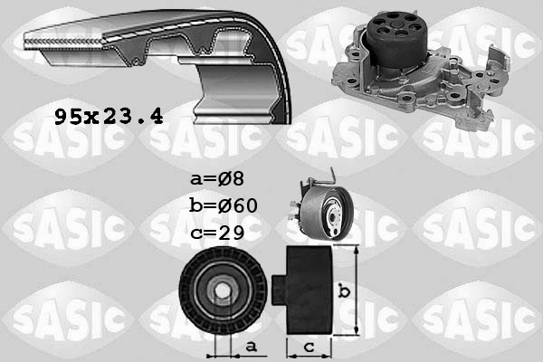 Distributieriem kit inclusief waterpomp Sasic 3904029