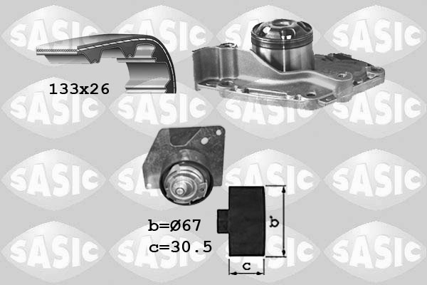 Distributieriem kit inclusief waterpomp Sasic 3904030