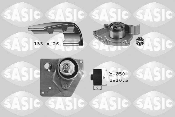 Distributieriem kit inclusief waterpomp Sasic 3904033