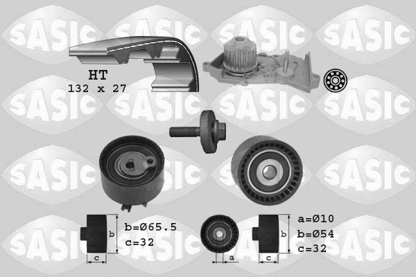 Distributieriem kit inclusief waterpomp Sasic 3904036