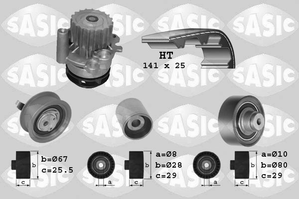 Distributieriem kit inclusief waterpomp Sasic 3906001