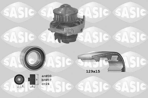Distributieriem kit inclusief waterpomp Sasic 3906017