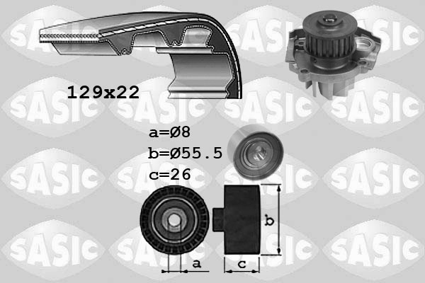 Distributieriem kit inclusief waterpomp Sasic 3906041