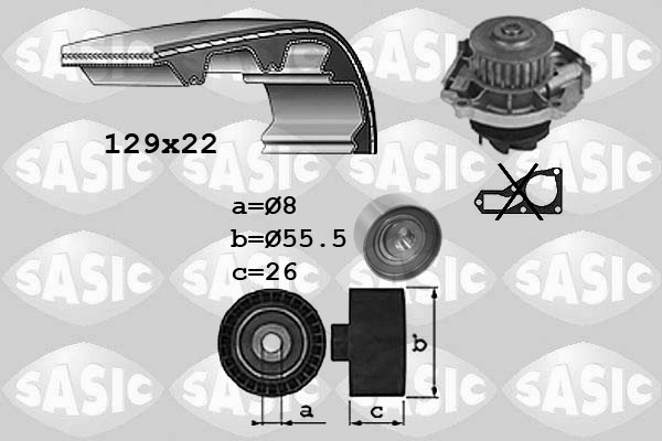 Distributieriem kit inclusief waterpomp Sasic 3906042