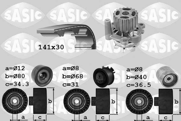 Distributieriem kit inclusief waterpomp Sasic 3906053