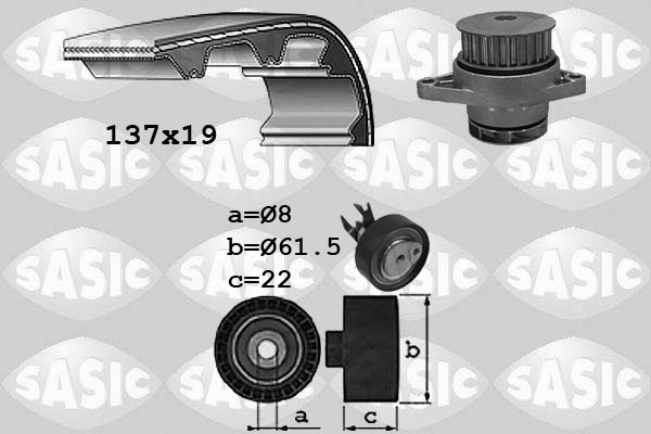 Distributieriem kit inclusief waterpomp Sasic 3906054