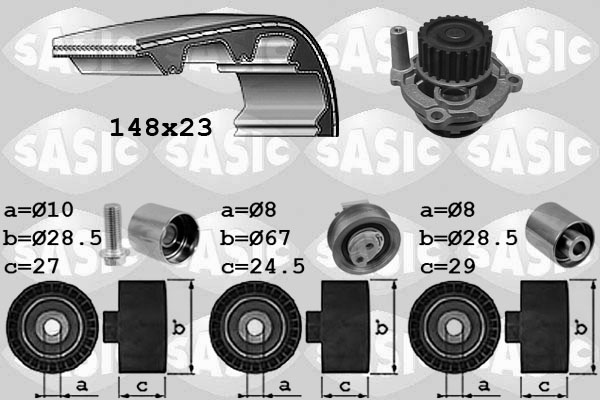 Distributieriem kit inclusief waterpomp Sasic 3906055