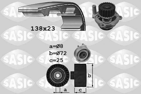 Distributieriem kit inclusief waterpomp Sasic 3906070