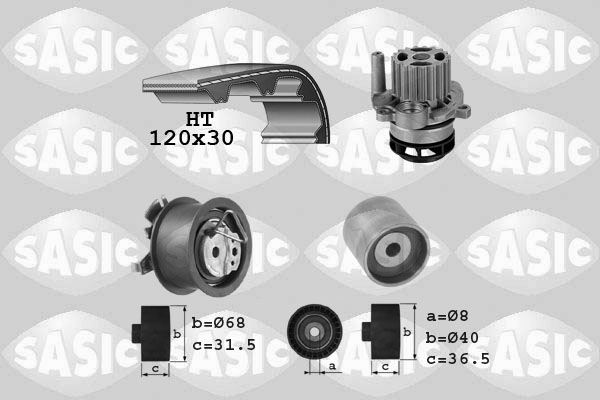 Distributieriem kit inclusief waterpomp Sasic 3906083