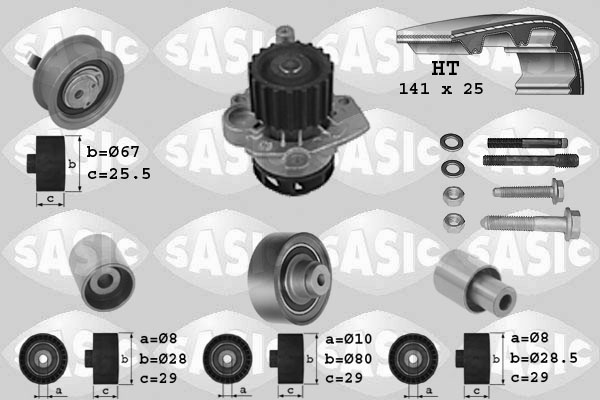 Distributieriem kit inclusief waterpomp Sasic 3906090