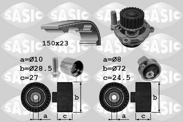 Distributieriem kit inclusief waterpomp Sasic 3906101