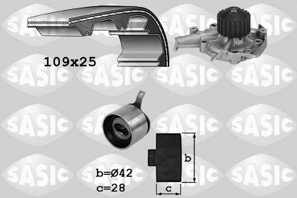 Distributieriem kit inclusief waterpomp Sasic 3906105