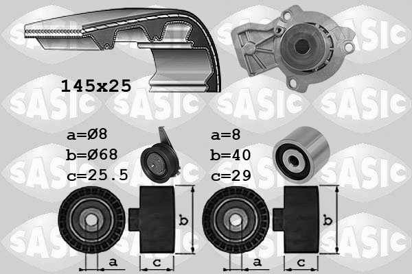 Distributieriem kit inclusief waterpomp Sasic 3906110