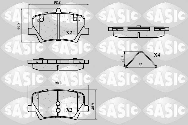 Remblokkenset, schijfrem Sasic 6210159