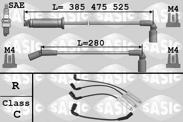 Bougiekabelset Sasic 9286058