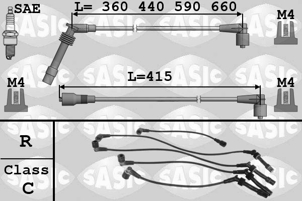 Bougiekabelset Sasic 9286080