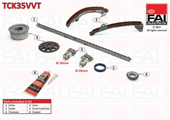 Distributieketting kit Fai Autoparts TCK35VVT