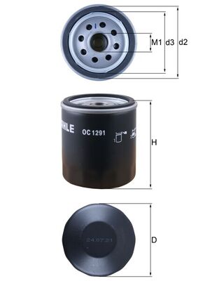 Oliefilter Mahle Original OC 1291