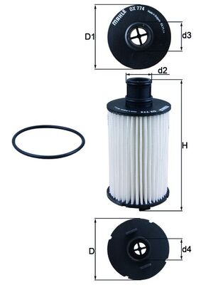 Oliefilter Mahle Original OX 774D