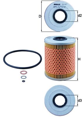 Oliefilter Mahle Original OX 187D