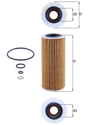 Oliefilter Mahle Original OX 177/3D