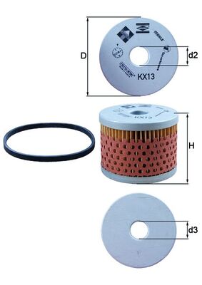 Brandstoffilter Mahle Original KX 13D