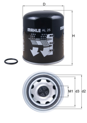 Luchtdroger (remsysteem) Mahle Original AL 25