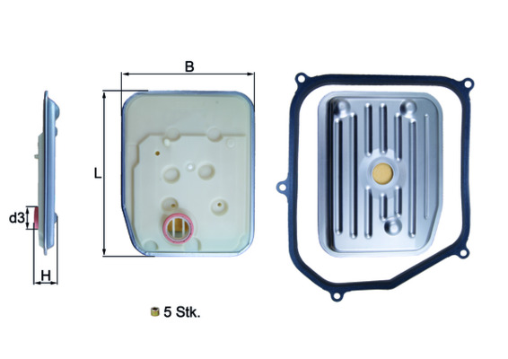 Filter/oliezeef automaatbak Mahle Original HX 147KIT