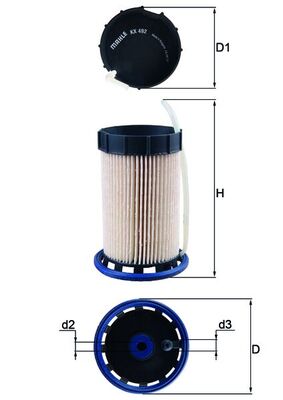 Brandstoffilter Mahle Original KX 492