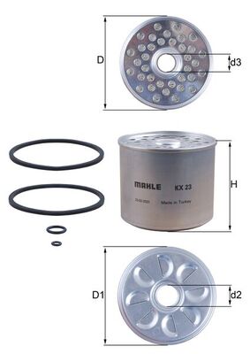 Brandstoffilter Mahle Original KX 23D