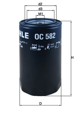 Oliefilter Mahle Original OC 582