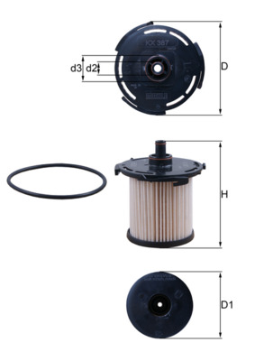 Brandstoffilter Mahle Original KX 387D