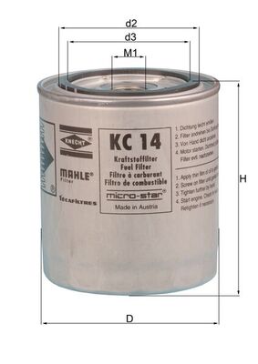 Brandstoffilter Mahle Original KC 14