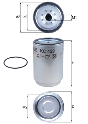 Brandstoffilter Mahle Original KC 429D