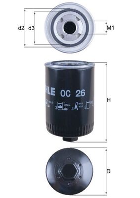 Oliefilter Mahle Original OC 26