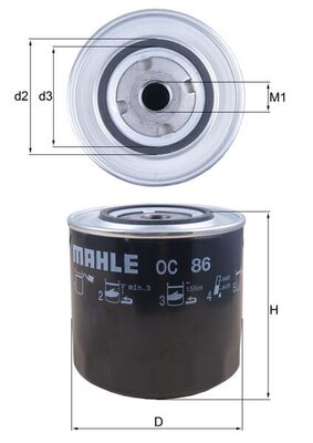 Oliefilter Mahle Original OC 86