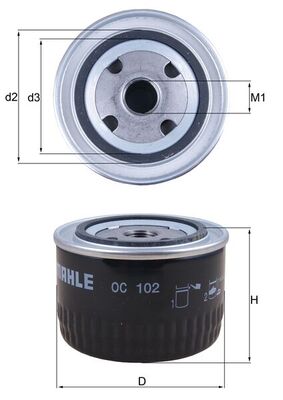 Oliefilter Mahle Original OC 102