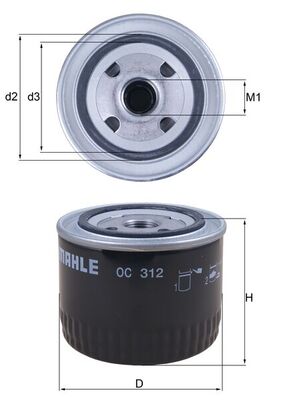 Oliefilter Mahle Original OC 312