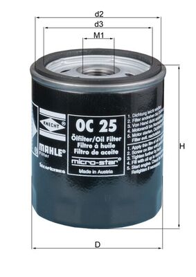 Oliefilter Mahle Original OC 25