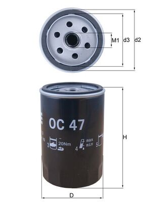 Oliefilter Mahle Original OC 47