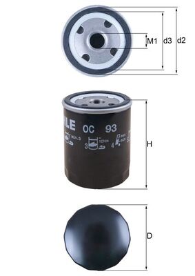 Oliefilter Mahle Original OC 93