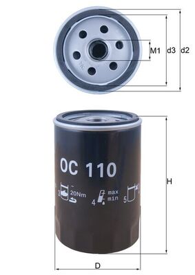 Oliefilter Mahle Original OC 110