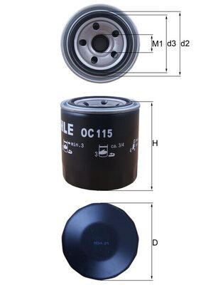 Oliefilter Mahle Original OC 115